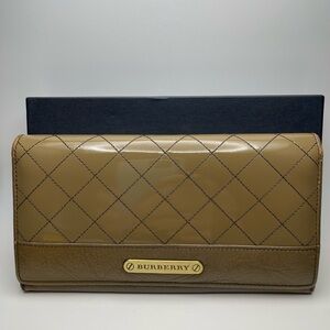 Burberry Brown Leather Long Wallet - Preowned